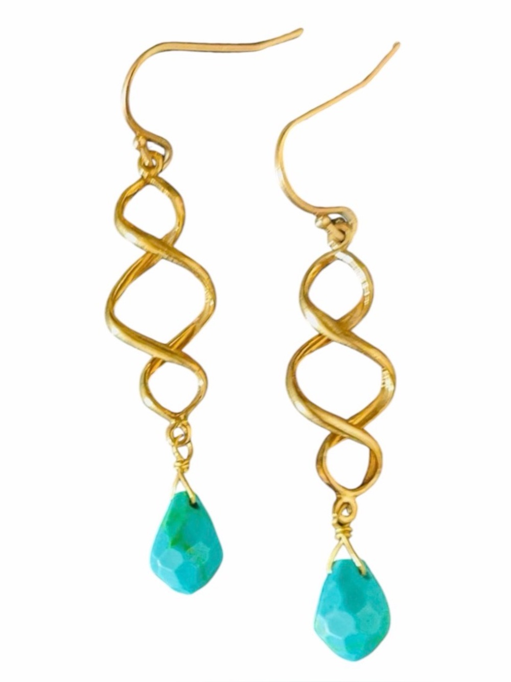 Peyote Bird Gold Twisted Earrings,NWOT